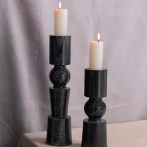 Handmade <b>Black</b> Marble Pillar Candle Holder Elegant Ins Style Tealight Candle Holder for Christmas Wedding Valentine's Day Decor - Product Image 1