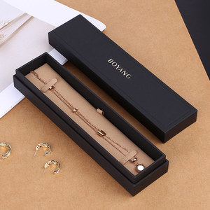 Boîte à bijoux personnalisée de luxe en papier noir avec logo, service tout-en-un Boyang - Product Image 3