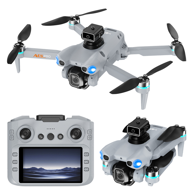 AE5 Pro Mini Drone High Definition Dual Camera Intelligent Obstacle Avoidance Brushless RC Drones with Screen Remote Control