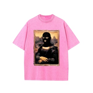 Camiseta Retro de algodón puro lavado con ácido para hombre High Street Hip Hop Camiseta de manga corta de gran tamaño de alta calidad Fábrica de diseño - Product Image 3