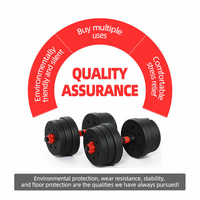 Set de Mancuernas Ajustables 4 en 1, Barra Convertible, Kettlebell, Push Up, 50 kg, Equipo de Gimnasio Portátil para el Hogar, Antideslizante, Ecológico, con Soporte