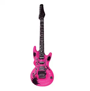 Tùy chỉnh Inflatable guitar đồ chơi cho trẻ em PVC các loại màu sắc Đảng trang trí đồ chơi thiết lập Inflatable Rock 'N CuộN guitar điện