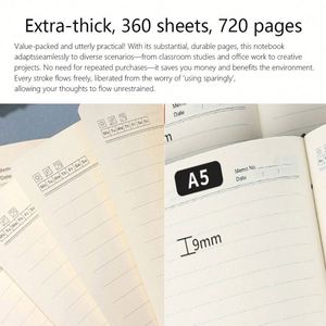 Customized Brand Journal Sewing Hardcover Leather <b>Diary</b> 360 Pages Thick <b>Notebook</b> with Embossed Custom Logo - Product Image 4