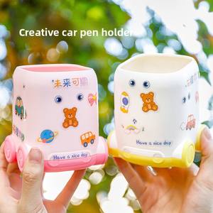 קריקטורה בצורת עט מחזיק עט עגול חמודים מחזיק עט פלסטיק - Product Image 2