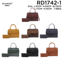 DEJURIOR 2026 Nouveau Sac à Main Tendance Intemporel pour Femme, Sac de Luxe en Cuir PU Lisse Texture Croco, Ensemble 2-en-1 Sac à Main et Sac Fourre-tout