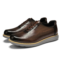 Nouvelles Chaussures de Marche en Cuir pour Homme, Design Luxe Chic, Grande Taille 46, Personnalisables avec Logo de Marque, en Cuir de Vachette, Rehaussantes, Décontractées pour le Bureau