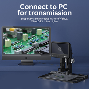 318B 1600倍拡大デジタル顕微鏡オートフォーカスレンズ7インチIPSタッチスクリーン修理用顕微鏡 - Product Image 5