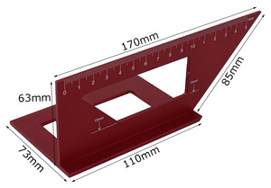 Righello per Misurare Angoli, Trasparente e Trasparente con Gradi a 45° e 90°, Strumento di Misurazione per Falegnameria - Product Image 4
