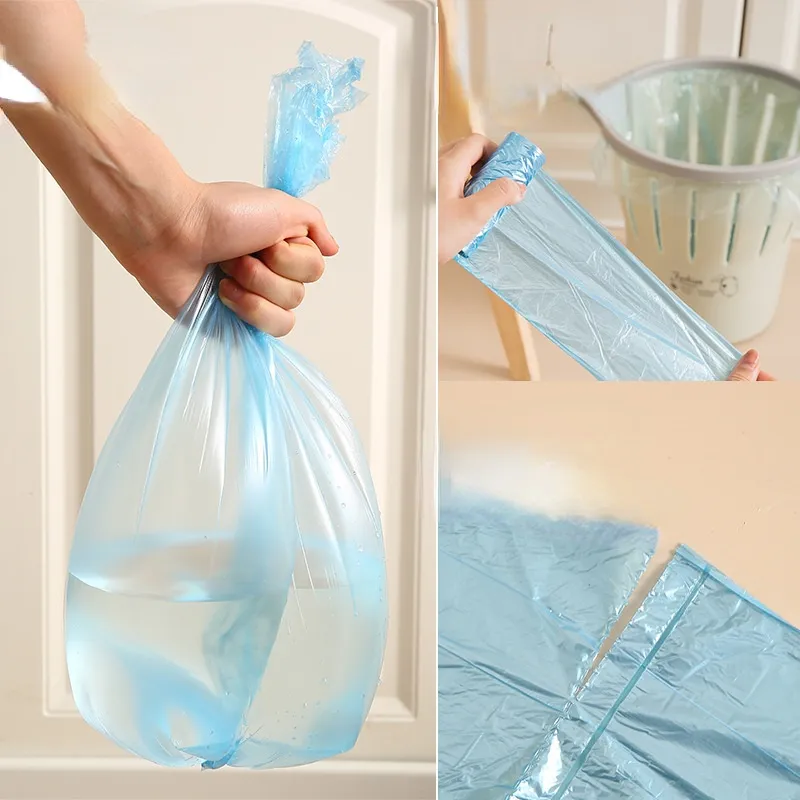 Wholesale Drawstring Trash Bags Kitchen Garbage Bags Large Garbage Bin Bag Household Bathroom Trash Can Bin Liners Plastic HDPE