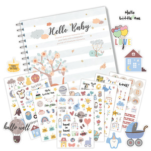 <span class=keywords><strong>Libro</strong></span> de registro de hitos del bebé DIY para mamá, diario de recuerdos del embarazo para niño o niña, <span class=keywords><strong>libro</strong></span> de papel con pegatinas, registro mensual para baby shower - Product Image 1