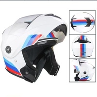 Casque de moto modulaire à visière relevable, système à double visière, coque en ABS, 4 options de couleur de visière, design unisexe, double usage sport et route