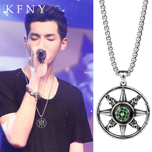 Personalized Male Accessory Wilderness Adventure Travel <strong>Compass</strong> Necklace with 316L Stainless Steel Pendant and Link <strong>Chain</strong> - Product Image 2