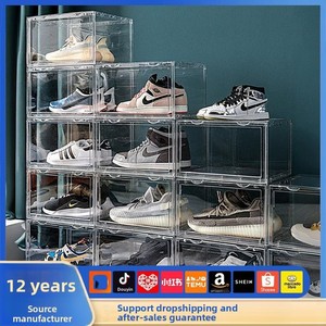 Estante de Almacenamiento Transparente de PET, Plegable y Apilable, con Compartimentos para Zapatos de Baloncesto <span class=keywords><strong>AJ</strong></span>, Muñecas y Bloques de Construcción, Disponible en Stock - Product Image 2