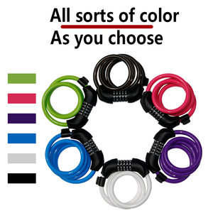 Verrou <span class=keywords><strong>de</strong></span> vélo 4code MTB d'origine, verrou <span class=keywords><strong>de</strong></span> câble <span class=keywords><strong>de</strong></span> vélo sans clé, <span class=keywords><strong>code</strong></span> à 5 chiffres, combinaison, verrou <span class=keywords><strong>de</strong></span> câble long pour vélo - Product Image 4