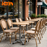 Meubles en rotin Terrasse Salle à manger Chaises Patio Empilable Restaurant Extérieur Café Chaises