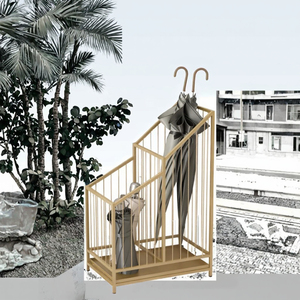 New Arrival Modern 2-in-1 High-Capacity Iron Metal <b>Umbrella</b> Storage Rack <b>Stand</b> Wholesale Office Entryway Handicraft Technique - Product Image 6