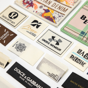 Dệt Nhãn quần áo giày Áo Sơ Mi Cổ tùy chỉnh thẳng cắt taffeta trung tâm gấp cuối gấp tag cuốn Sách bìa Damask dệt nhãn - Product Image 1