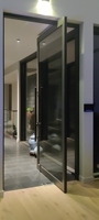 Portes Patio Professionnelles Pliantes en Aluminium Insonorisées, Pivot en Verre de Sécurité Pliant pour Hôtel Villa