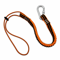 Cordon de sécurité rétractable robuste avec mousqueton en acier au carbone et polyester, boucle réglable à verrouillage par vis, cordon antichoc anti-chute