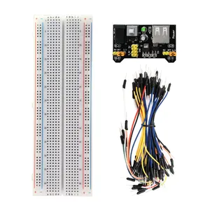 830 Tie-Points Breadboard + Breadboard 와이어 팩 65 + Breadboard 전원 공급 장치 모듈 3.3V 5V Arduino DIY