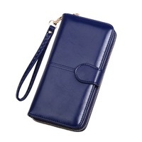 Dompet Wanita Clutch Kulit PU, Dompet Koin, Tempat Kartu, Dompet Panjang Multifungsi untuk Wanita dengan Resleting
