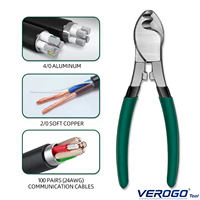 VEROGO Coupe-câbles à tête large de 10 pouces avec poignée verte enduite, pince coupante robuste pour câbles en cuivre