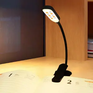 Northland 10 leds clip sur lampe de bureau led bras flexible usb 3 couleur livre lecture lumière rechargeable pour la lecture soins des yeux au lit