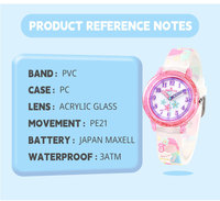 Kinderuhr Maßgefertigte Kinder-Sportuhr mit Quarzwerk und Rundem PVC-Armband Schnallenverschluss Neue Cartoon-Uhr Box Japanische Marke PC-Gehäuse