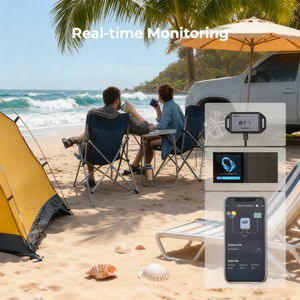 Kit de Panel Solar Monocristalino PERC de 100W 12V con Controlador de Carga PWM LCD de 30A, Sistema de Energía Solar Fuera de la Red para Autocaravanas - Product Image 5