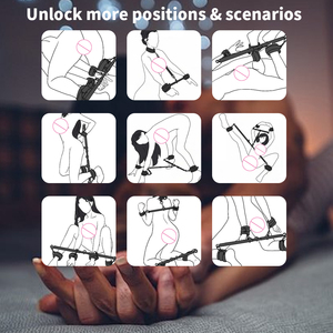 Spreader Bar Sex Toys with Wrist Ankle Neck <strong>Collar</strong> Restraint Kits Adjustable Handcuffs <strong>Collar</strong> Bondage Set <strong>BDSM</strong> for Adult Couple - Product Image 2