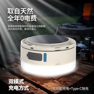 Linterna de Camping Solar con Luz LED, Lámpara de Emergencia para Exteriores con Gancho para Montaje en Pared, 25000 Horas de Duración - Product Image 3