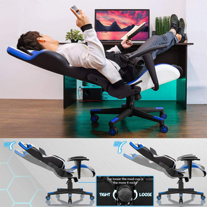 Gaming Chair Office Chair Ergonomic Leather Reclining Adjustable Height <b>Desk</b> Chair For Home <b>Work</b> Gaming - Product Image 1