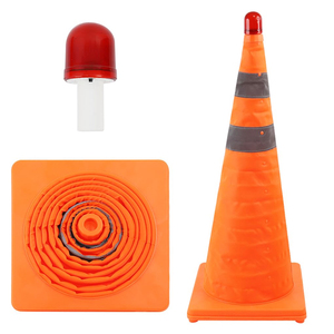 Cône de route en nylon Oxford personnalisé produits d'avertissement réfléchissants cônes de sécurité de cône de signalisation pliable de barricade Flexible - Product Image 1