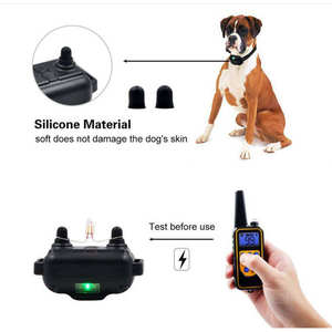 Qbellpet Thiết Kế Mới Không Thấm Nước 800M Điện Pet Dog Đào Tạo & Hành Vi Sản Phẩm Vỏ Cây Cổ Áo Sốc Cổ Áo Với Điều Khiển Từ Xa - Product Image 4