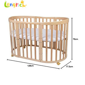 <span class=keywords><strong>Set</strong></span> di lettino per bambini in legno naturale ovale 8-in-1 completo lettino da 7-in-1 dotato di lettino cambiante letto laterale per uso camera da letto - Product Image 5
