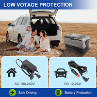 Glacière portable compacte à double zone de 55 L à commande de température, fonctionnant sur batterie, en plastique, pour le camping, le stockage du poisson