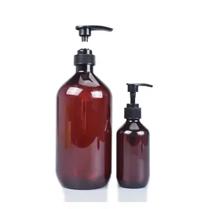 Cosmetic Raw Ingredients Shower Gel Container PET Bulk Body Wash Bottle 1L Thin Neck Plastic Bottles For Hair Oils Products