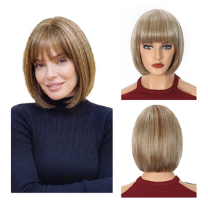 Shinein - Peluca Corta Rizada Pixie de 8 Pulgadas, sin Pegamento, Color Gris Oscuro, Cabello Humano Natural Ondulado, Peluca Bob con Flequillo - Product Image 6