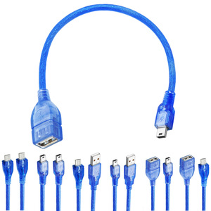 <b>Micro</b> <b>Usb</b> To <b>Usb</b> Adapter <b>Cable</b> Blue Copper Core Shielded For Mobile Phone - Product Image 1