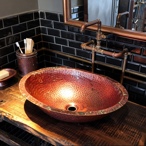 Thiết kế truyền thống phong cách Ma-rốc thủ công rèn Đồng phòng tắm bồn rửa bát hình bầu dục thả trong lưu vực núi tàu lưu vực - Product Image 6