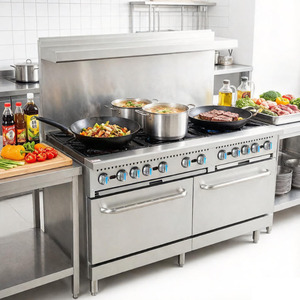 Estufa de Gas Comercial Certificada ETL de 10 Quemadores, 360,000 BTU, Acero Inoxidable Resistente con Horno Doble para Restaurante - Product Image 3