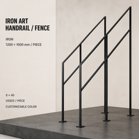 Rampe d'escalier moderne en fer forgé noir mat thermolaqué, taille personnalisée, prix d'usine, pour intérieur, vente en gros