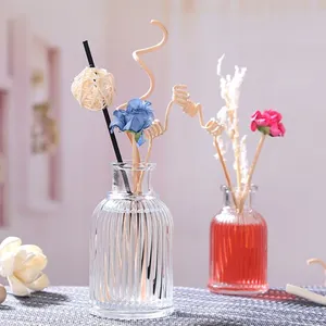 Home decoration Japan Vertical aromatherapy glass diffuser bottle flower bundle simulation Perfume Glass aroma reed diffuser