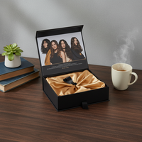 Boîte en carton rigide jetable avec logo personnalisé, revêtement UV, recyclable, magnétique, pour extensions de cheveux, faux cils, vernis à ongles, huile