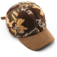 FF4694 Ajustable Pana Ala Faux Cordero Lana Cálido Gorra de béisbol Unisex Felpa Camuflaje Invierno Gorras de béisbol