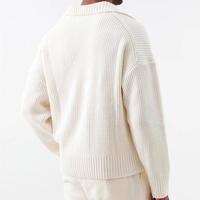 Vente en gros d'usine de pull avec logo personnalisé Oem Odm pull en tricot à col polo pull à manches longues en coton et laine polo pull pour hommes