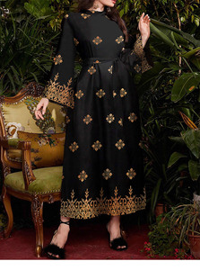 Mode Vintage imprimé élégant femmes robe à manches longues noir <span class=keywords><strong>Ayaba</strong></span> femmes musulman longue robe pour soirée - Product Image 5