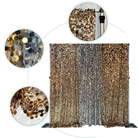 ANNIELU – Rideaux de fond en sequins et paillettes or rose sur mesure, en gros, pour mariages et événements