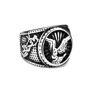 Großhandel Europäisch-Amerikanischer Schmuck Unisex-<span class=keywords><strong>Ring</strong></span> Wikinger-Rabenmuster Doppelseitiges <span class=keywords><strong>Wolf</strong></span>-Design Vintage Einzigartiger Stil - Product Image 6
