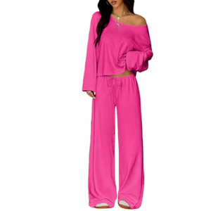 <span class=keywords><strong>เสื้อ</strong></span><span class=keywords><strong>เปิด</strong></span>ไหล่แขนยาวทรงหลวมสไตล์ยุโรป-อเมริกัน พร้อมกางเกงขายาวทรงกว้างแบบเซ็กซี่ - Product Image 6